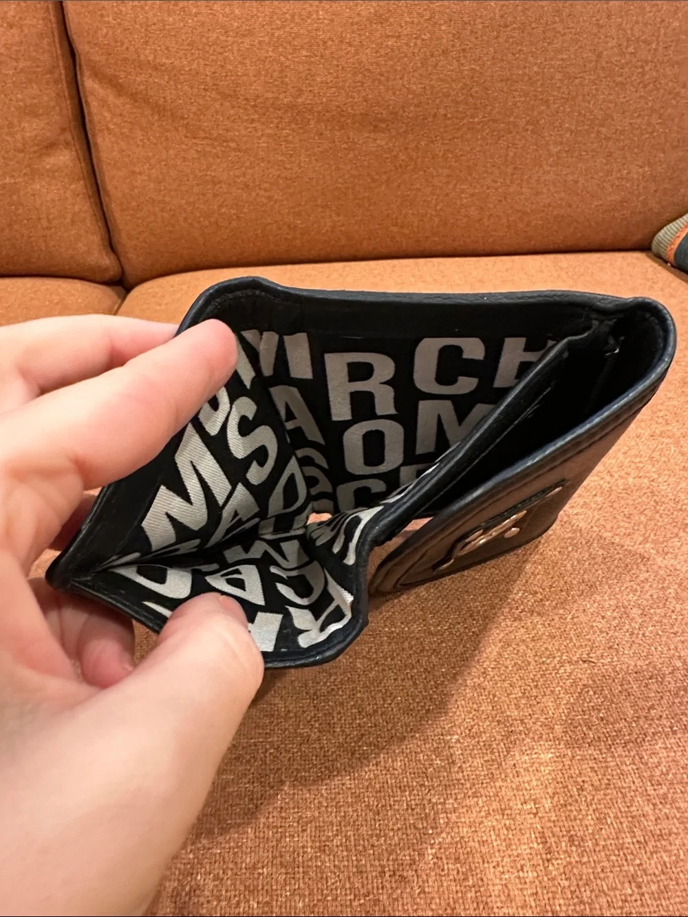 Marc by Marc Jacobs Black Pebbled Leather Turn-Lock Wallet